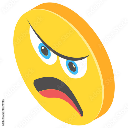 
Emoji isometric design for expression of feelings
