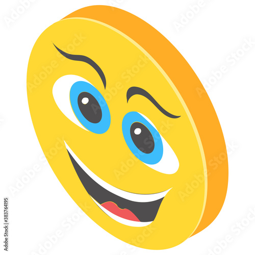 
Emoji isometric design for expression of feelings
