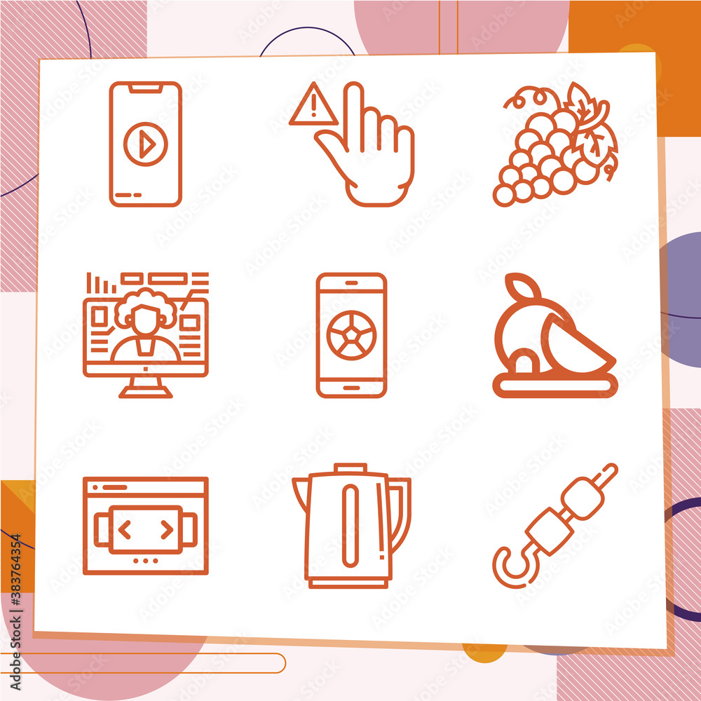 Simple set of 9 icons related to hold Simple set of 9 icons related to hold