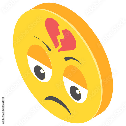 
Emoji isometric design for expression of feelings
