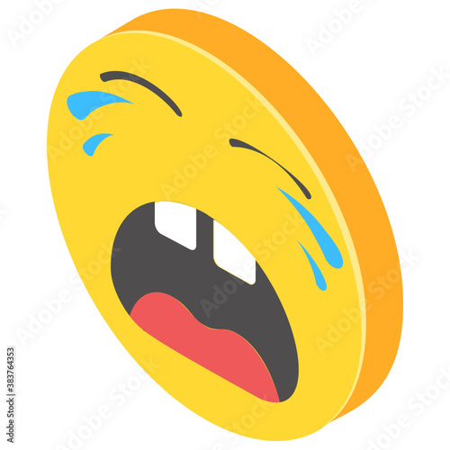 
Emoji isometric design for expression of feelings
