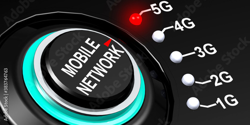 Knob positioned to 5G for mobile network