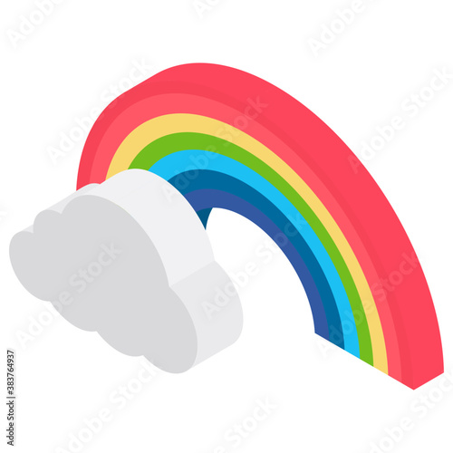 
Cloud with rainbow showing pleasant weather
