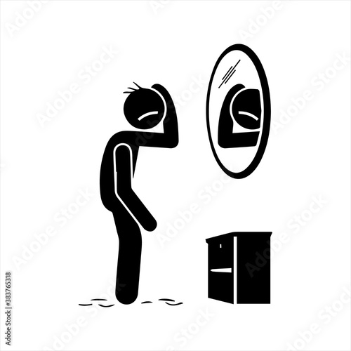 Mirror, fake hair icon