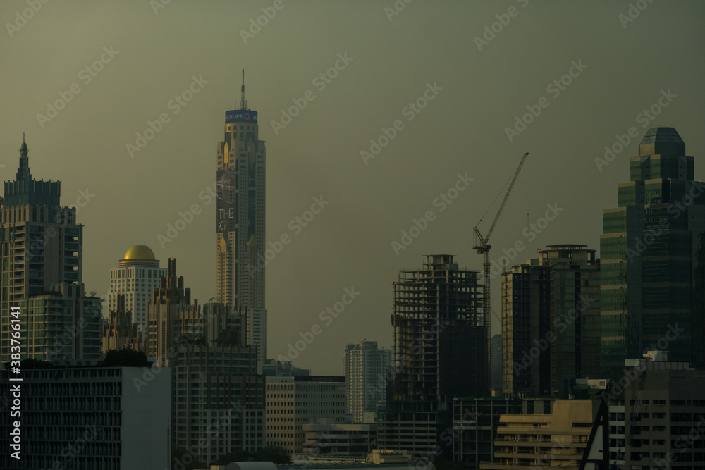 The view of skyscrapers in Sukhumvit, Bangkok