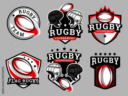 Set of rugby Logo. Rugby logo and badge. Rugby vector illustration