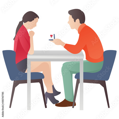 
A couple on a dinner having fun 
