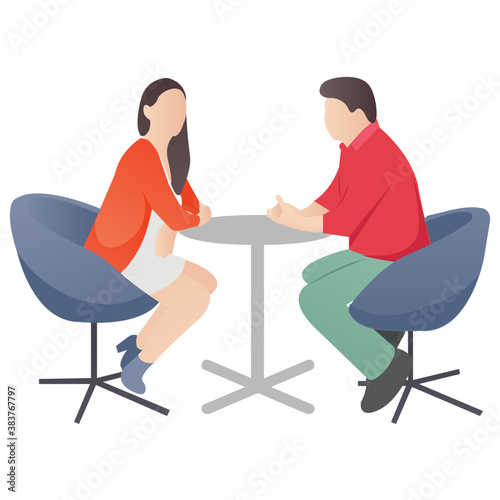 
A couple on a dinner having fun 

