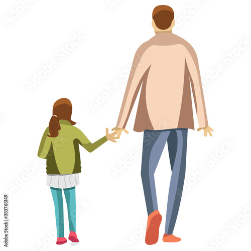 
Dad is holding his son, child rearing 
