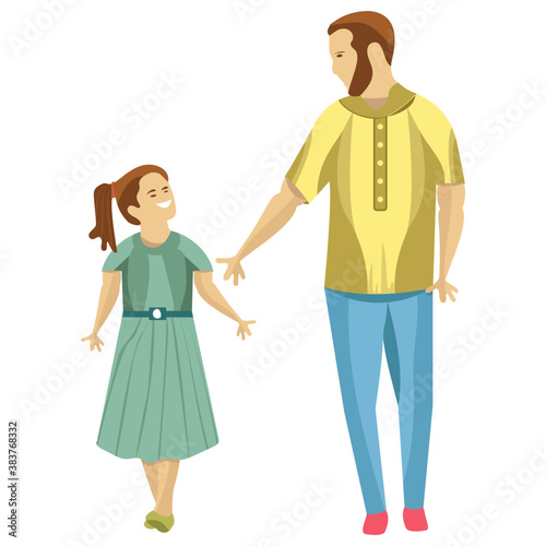 
Dad is holding his son, child rearing 
