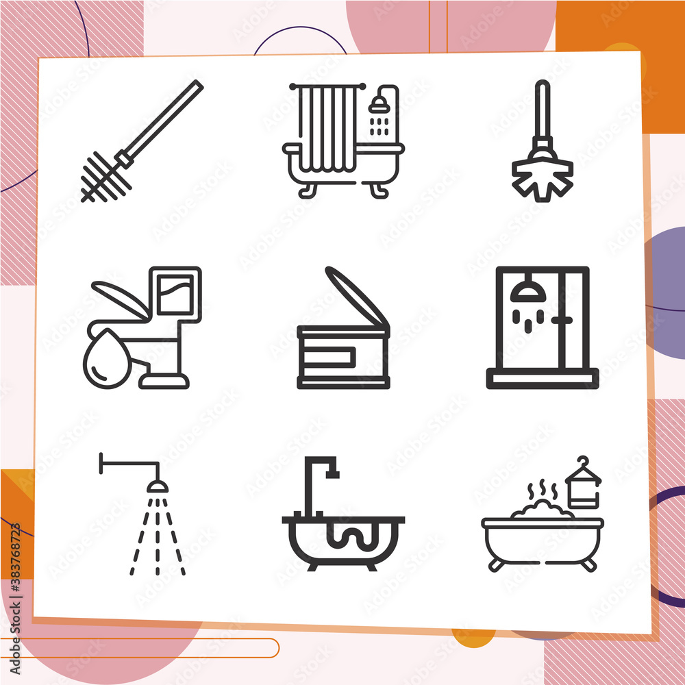 Simple set of 9 icons related to convenience Simple set of 9 icons related to convenience