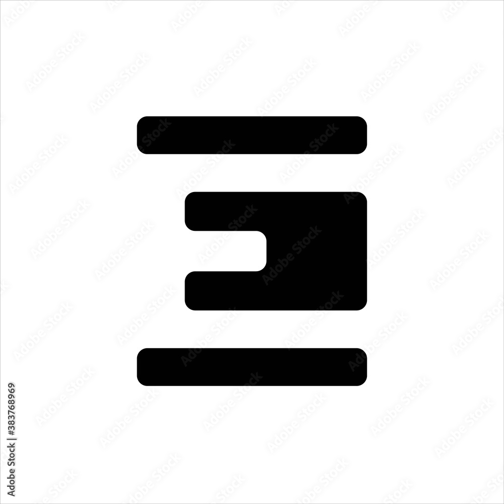 letter E abstract logo on black and white background letter E abstract logo on black and white background