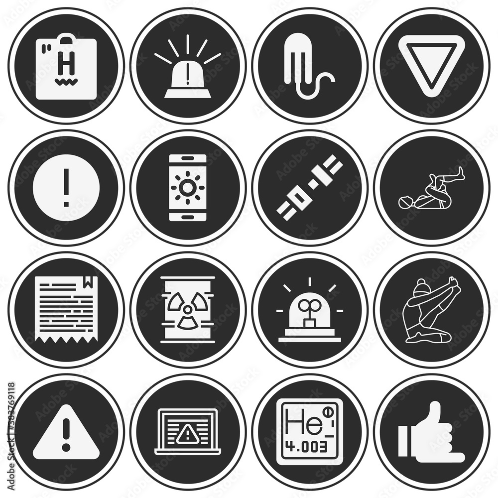 16 pack of hazard filled web icons set 16 pack of hazard filled web icons set