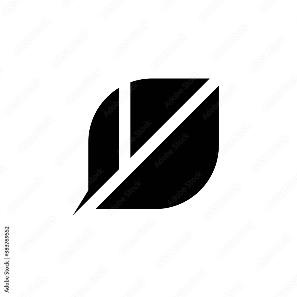 Leaf abstract logo in black combination with letter L Leaf abstract logo in black combination with letter L