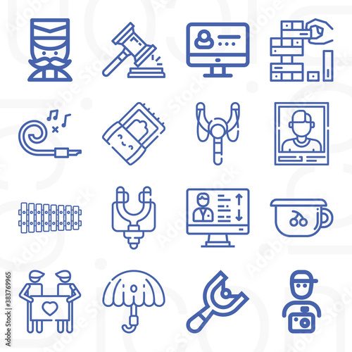 16 pack of prestige  lineal web icons set
