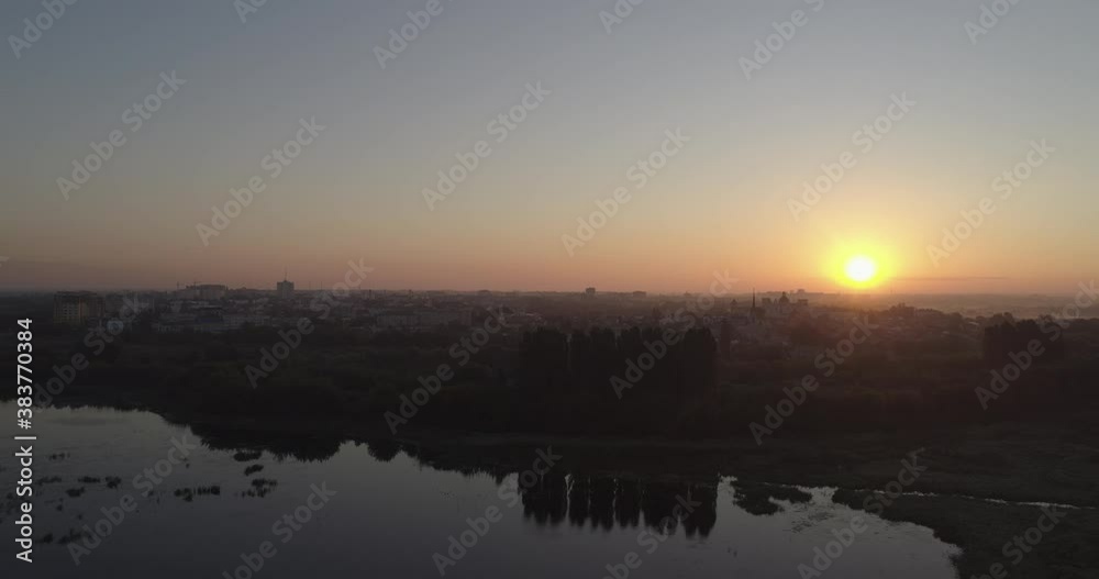 morning. aerial view. City of Lutsk, Ukraine morning. aerial view. City of Lutsk, Ukraine