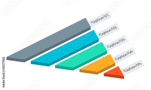 Free Download Funnel infographic design. Isometric pyramid diagram. Sales and marketing cone with 5 steps. Vector illustration. - GFXLoad