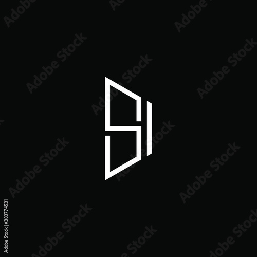 S I letter logo abstract design on black color background, si monogram