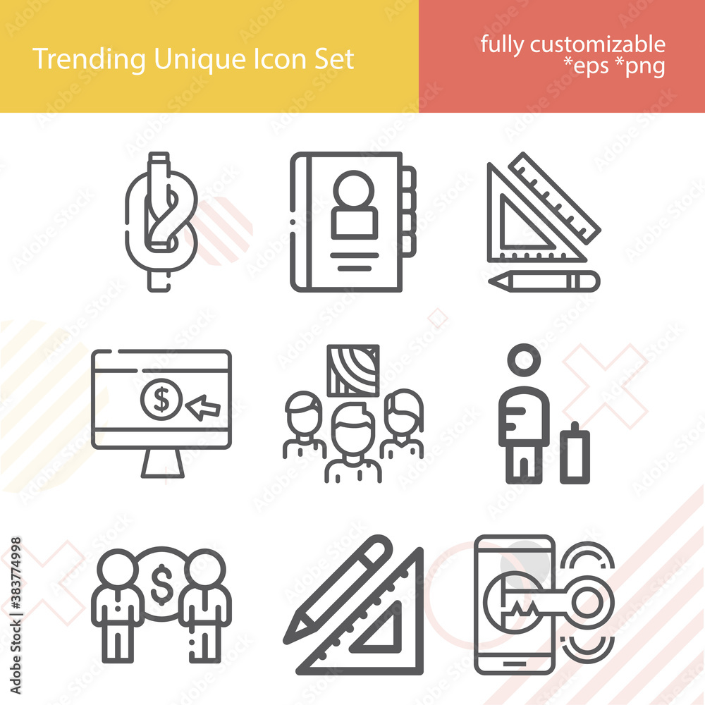 Simple set of mile related lineal icons. Simple set of mile related lineal icons.