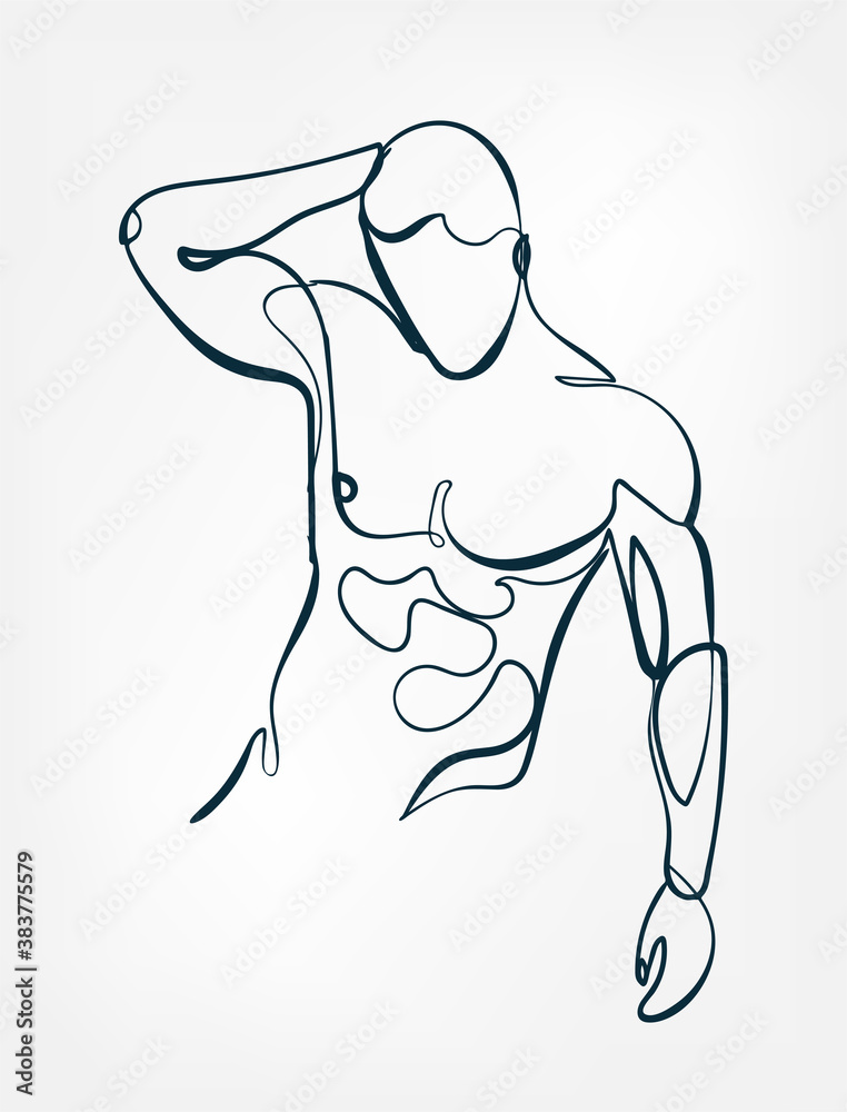 body builder muscle vector single one line isolated design element body builder muscle vector single one line isolated design element