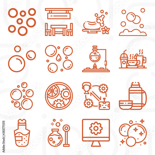 16 pack of inert  lineal web icons set