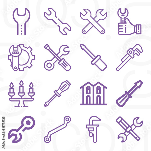 16 pack of located  lineal web icons set