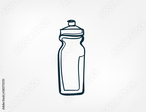 fitness bottle stuff vector single one line isolated design element