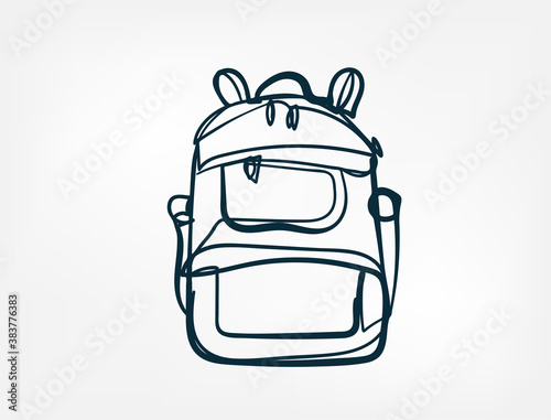 tourist backpack vector single one line isolated design element