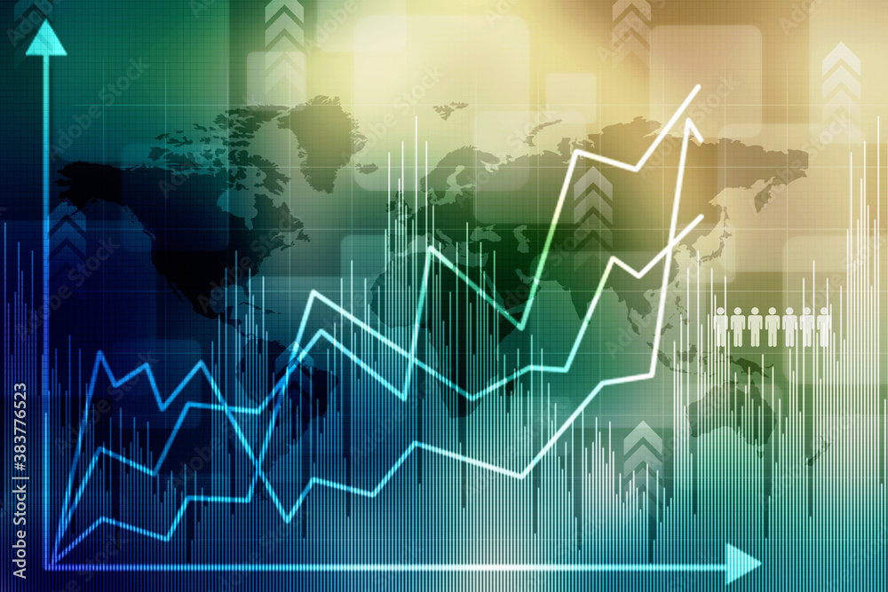 2d rendering Stock market online business concept. business Graph 2d rendering Stock market online business concept. business Graph