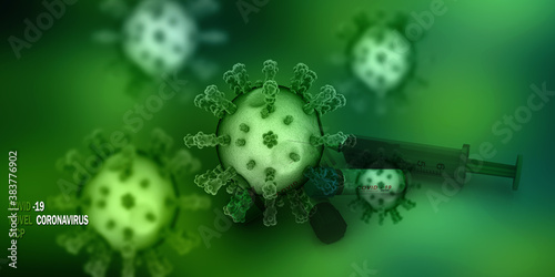 3d render Corona virus microscopic view 