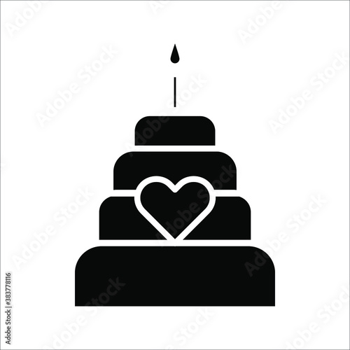 Birthday Cake Wedding Cake icon on white background