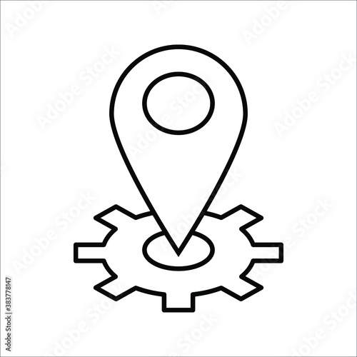 location setting outline icon vector illustration