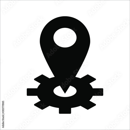 location setting outline icon vector illustration
