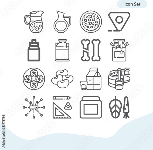 Simple set of calcium related lineal icons.