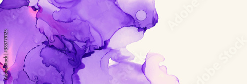 Alcohol ink vector texture banner. Fluid ink abstract background.