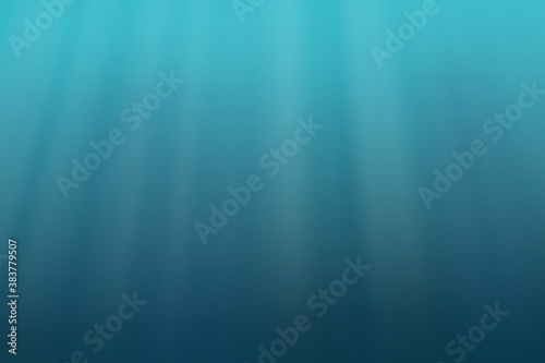 Underwater gradient illustration with sunlight. Deep blue sea with copy space. Under sea with blur texture pattern.