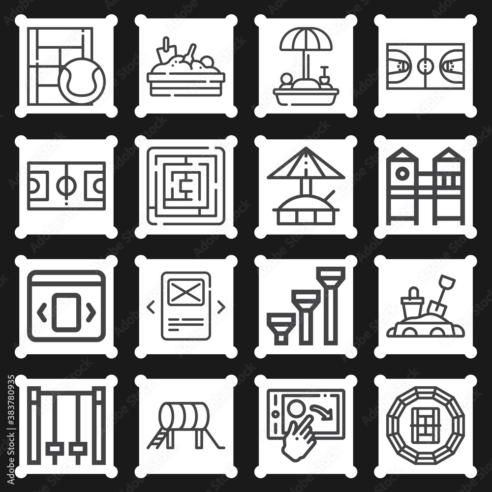 16 pack of sloping trough lineal web icons set 16 pack of sloping trough lineal web icons set