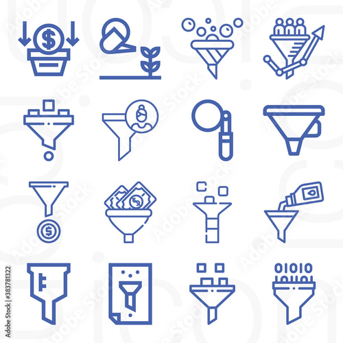 16 pack of fungi  lineal web icons set