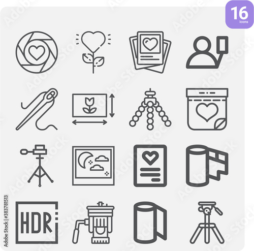 Simple set of pictorial representation related lineal icons.