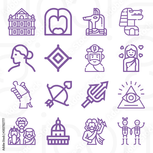 16 pack of immortal  lineal web icons set