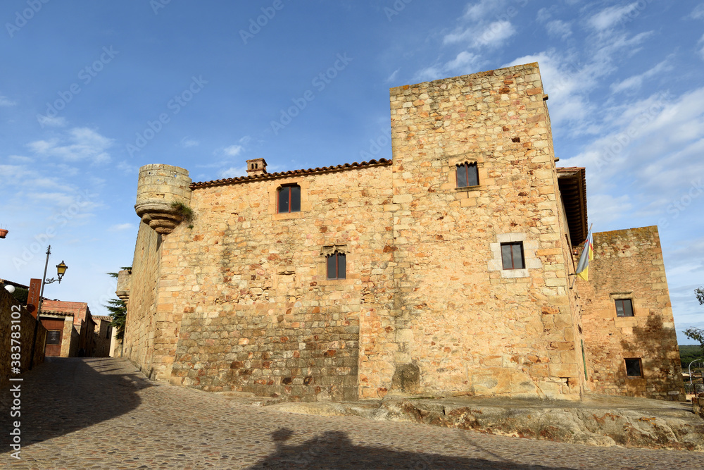 streets of the old town of medieval village of Pals, Girona province, Catalonia, Spain