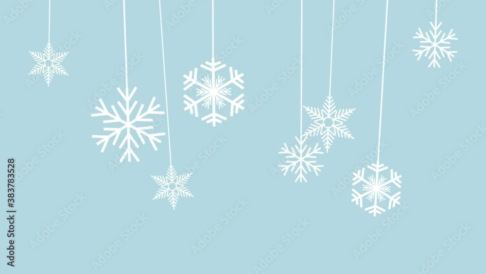 Winter Background, snow hanging by a thread. Animation, Flat design Winter Background, snow hanging by a thread. Animation, Flat design