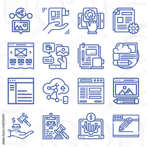 Fotografia 16 pack of entity  lineal web icons set