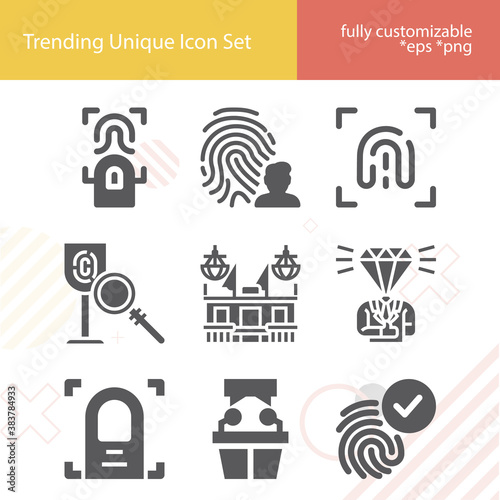 Simple set of testimony related filled icons.
