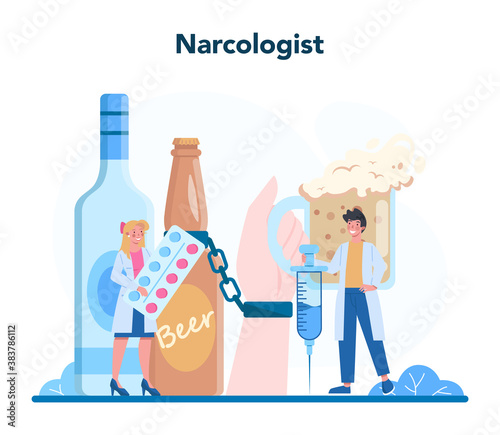 Narcologist concept. Professional medical specialist. Drug and tobacco