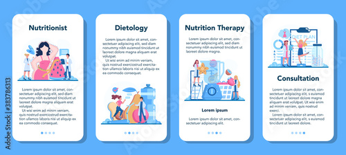 Wallpaper Mural Nutritionist mobile application banner set. Nutrition therapy Torontodigital.ca