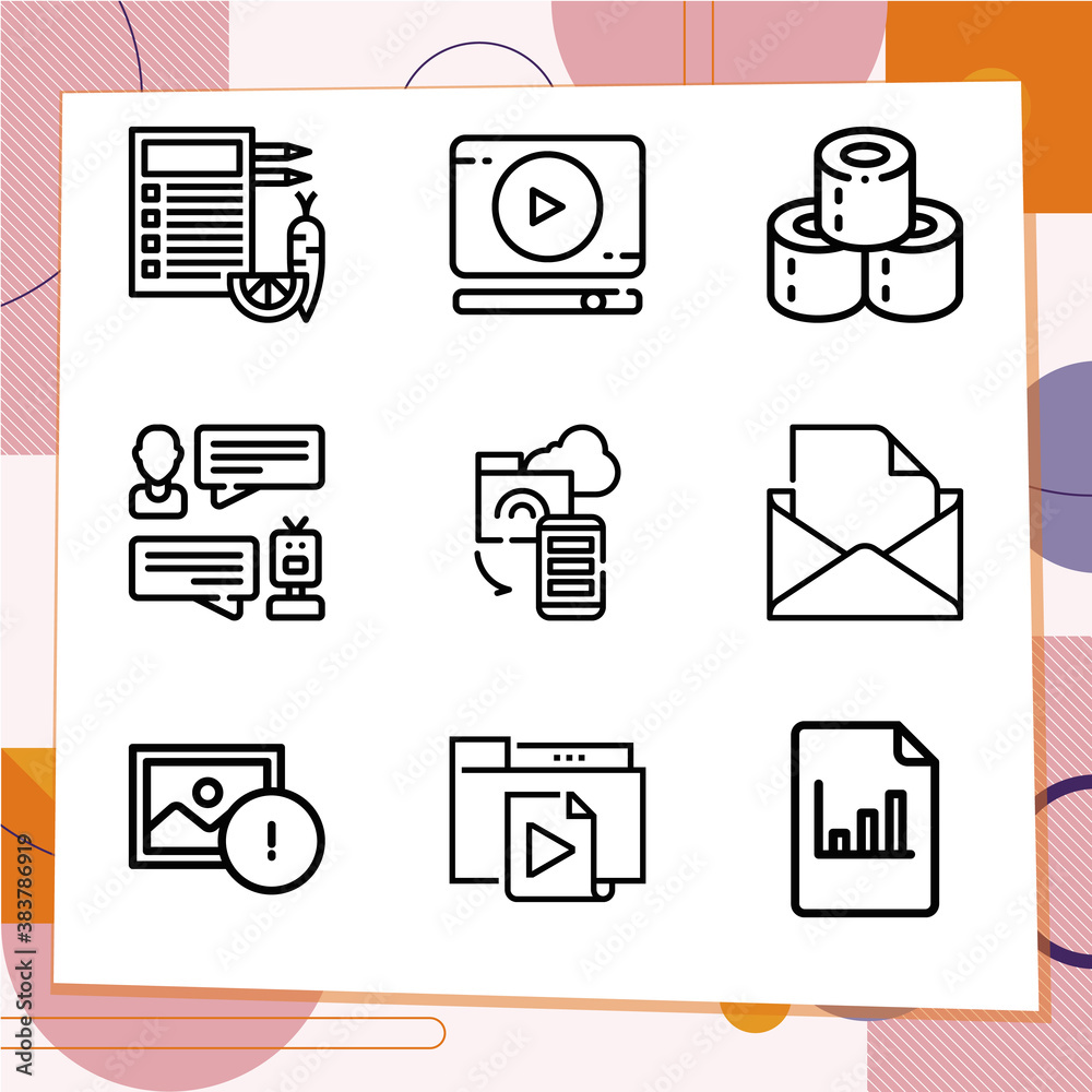 Fototapeta premium Simple set of 9 icons related to interaction
