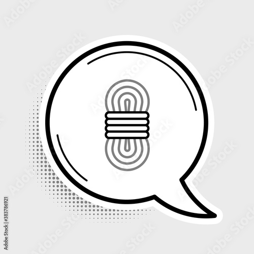 Line Climber rope icon isolated on grey background. Extreme sport. Sport equipment. Colorful outline concept. Vector.