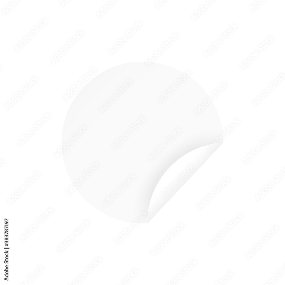 White blank sticker with folded corner. Vector illustration. White blank sticker with folded corner. Vector illustration.