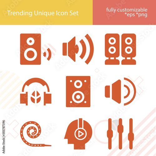 Simple set of consonant related filled icons.